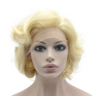 

Iwona Synthetic Hair Lace Front Short Curly Dark light 613 blonde Wig