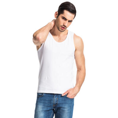 

Three Shots Men&39s Vest Cheese Leopard Cotton Round Collar Male Vest Special White