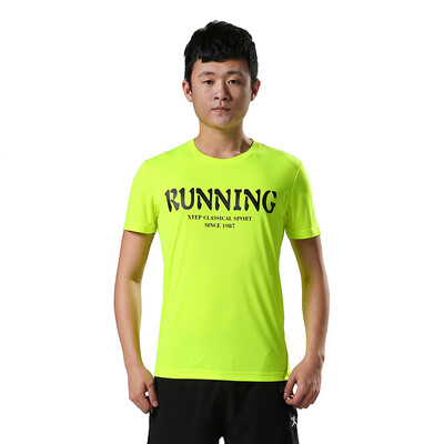 

XTEP Men&39s sports short-sleeved T-shirt round neck sweatshirt men&39s casual short t 883129019038 fluorescent green 3XL