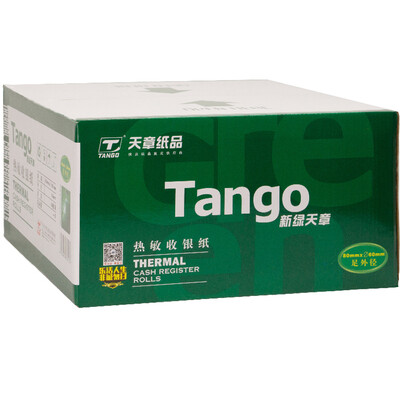 

Глава дней (TANGO) свежий зеленый Tianzhang 80 мм * 80 мм (диаметр футов) термобумага кассовый аппарат / скольжения / супермаркет Небольшой бумажный билет 60 м / рулон 50 рулонов / коробка