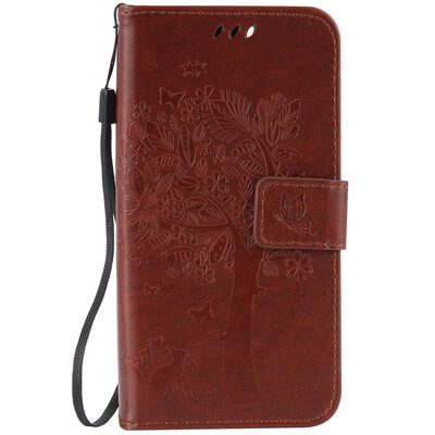 

Brown Tree Design Кожа PU флип крышки Кошелек Карты Держатель чехол для LENOVO A2020