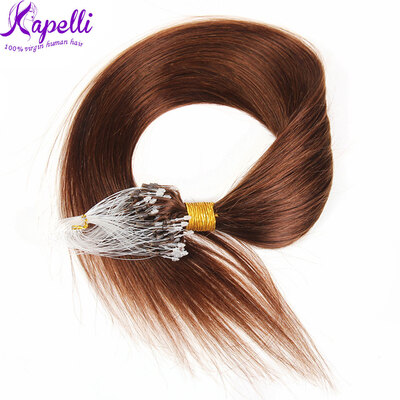 

4 100glot Straight micro ring loop hair extensions 100 remy human hair 18-26 100s can be customized kapelli hair products
