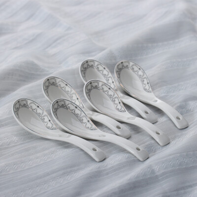 

Jingdong supermarket] Jie Yajie small spoon ceramic small spoon European ceramic small spoon (6 loaded) San Torre