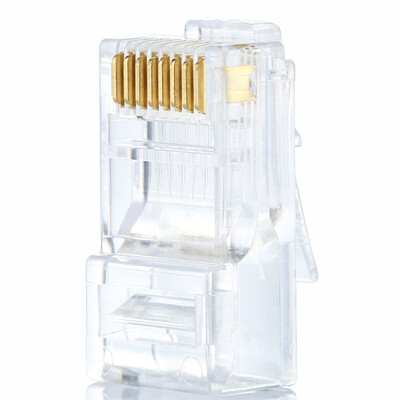 

AMPCOM engineering 6P4C telephone crystal head 4 core 2 core pure copper gold plated RJ11 voice telephone line connector 100 bag