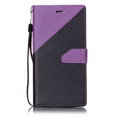 

Black + Purple Design PU Leather Wallet Case Classic Flip Cover with Stand Function and Credit Card Slot for IPHONE 7 PLUS