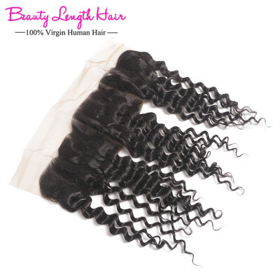 

Malaysian Deep Wave Frontal Ear To Ear Lace Frontal Closure 13X4 Malaysian Human Hair Lace Frontal