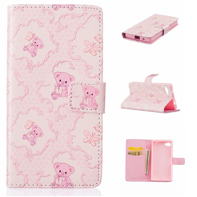 

Little bear Design PU Leather Flip Cover Wallet Card Holder Case for SONY Xperia Z5 CompactMini