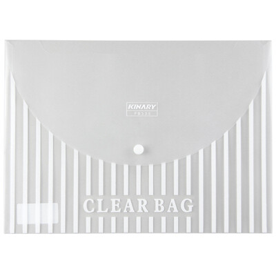 

KINARY KINARY FB335-12 A4 transparent silk screen button bag bag 12 white loaded