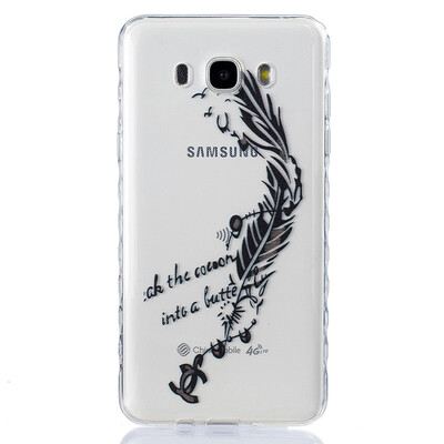 

Black feathers Pattern Soft Thin TPU Rubber Silicone Gel Case Cover for SAMSUNG Galaxy J7 2016/J710