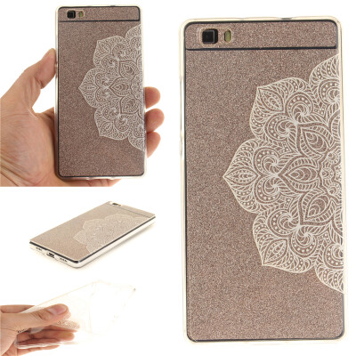 

Half white flowers Pattern Soft Thin TPU Rubber Silicone Gel Case Cover for HUAWEI P8 LITE