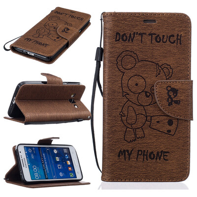 

Coffe Bear Embossed PU Leather Wallet Case Classic Flip Cover with Stand Function and Credit Card Slot for SAMSUNG GALAXY Grand Pr
