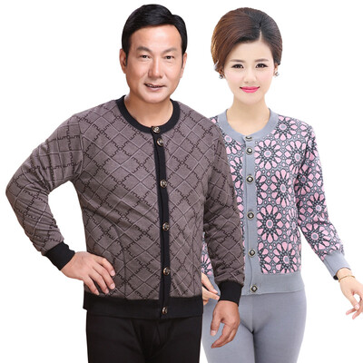 

Antarctic warm underwear men&women middle-aged anti-cold heat storage jacquard cardigan mother loaded XL underwear set N105D11402 male coffee cardigan - XXXXL