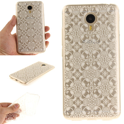 

Half white flowers Pattern Soft Thin TPU Rubber Silicone Gel Case Cover for MEIZU Note 3