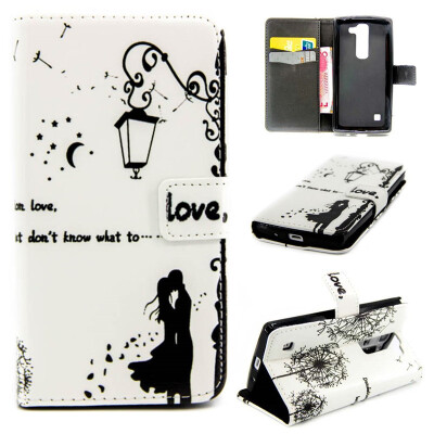 

Lovers and dandelion Design PU Leather Flip Cover Wallet Card Holder Case for LG Magna H502