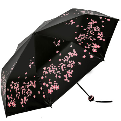 

[Jingdong supermarket] Paradise umbrella (UPF50 +) all shade black silk bright plastic cherry tree three fold sun umbrella sunny umbrella 31824E blue