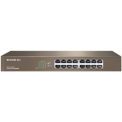 

Tenda (Tenda) TEG1016D 16-портовый Gigabit настольный сетевой коммутатор стальная рама для монтажа в стойку