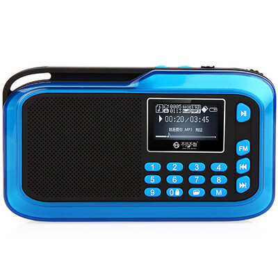 

(См. Меня здесь) LV390 карта радио старый человек Walkman старый портативный mp3-плеер мини-маленький динамик хрусталь синий