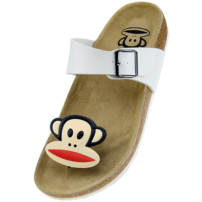

PaulFrank рот обезьяна клип ног прохладно тапочки мужчины и женщины пары наружная пляжная обувь мода пробка тапочки PF571 белый 44 ярдов