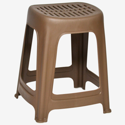 

Hua Kai star thick plastic stool leisure chair simple home bench big stool for shoe stool hollow striped pattern coffee color