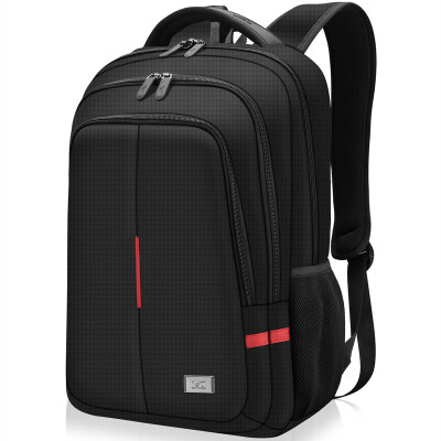 

Seven wolves (SEPTWOLVES) shoulder bag computer bag 14 inch male and female student bag leisure sports large capacity travel backpack black B0101154-101