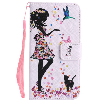 

Girl and Cat Design PU Leather Flip Cover Wallet Card Holder Case for Google Pixel