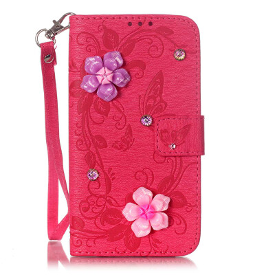 

Rose Butterfly Style PU Leather Flip Cover Wallet Card Holder Case for SAMSUNG S7