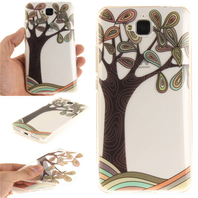 

Hand painted trees Pattern Soft Thin TPU Rubber Silicone Gel Case Cover for HUAWEI enjoy 5