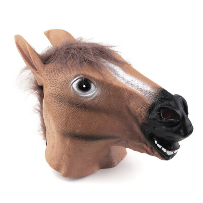 

Horse Head Mask Latex Animal Costume Prop Gangnam Style Toys Party Halloween