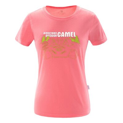 

Camel CAMEL outdoor T-shirt men&women round neck T thin short-sleeved T-shirt female A7S109194 pink M