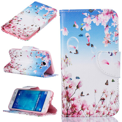 

Orchid butterfly Design PU Leather Flip Cover Wallet Card Holder Case for SAMSUNG GALAXY J5