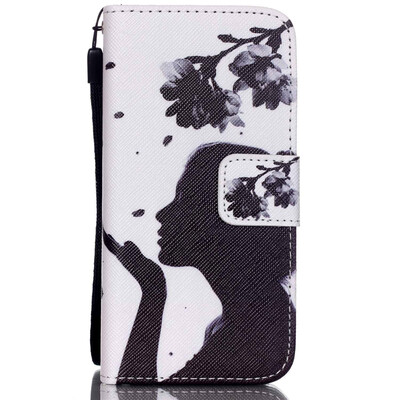 

Girl Design PU Leather Flip Cover Wallet Card Holder Case for IPHONE 5C