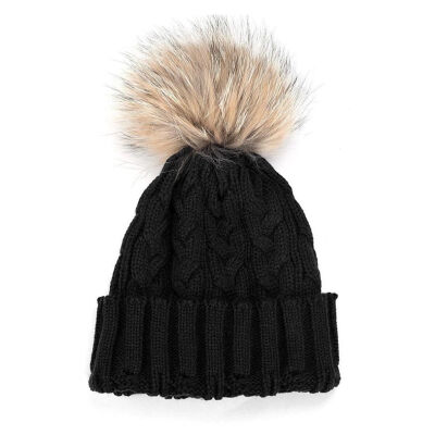 

MyMei Womens Rabbit Fur Hat Knit Woolen Yarn Warm Hat