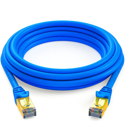

Shanze SAMZHE CAT-708L Engineering Grade 7 CAT7 Class Copper Plating Double Shield High Speed ​​Network Jumper 7 Type Finished Cable Network Cable Blue 8 m