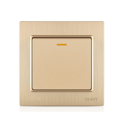 

Zhengtai CHNT socket panel two open multi-control switch panel brushed gold 7L series NEW7-L07202A