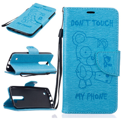 

Light Blue Bear выбитый PU кожаный бумажник чехол Классический откидная крышка с подставкой Функция и слот кредитной карты для LG