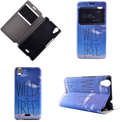 

Wild Free Design Кожа PU откидной крышки Кошелек для карты Держатель чехол для Wiko Rainbow Up