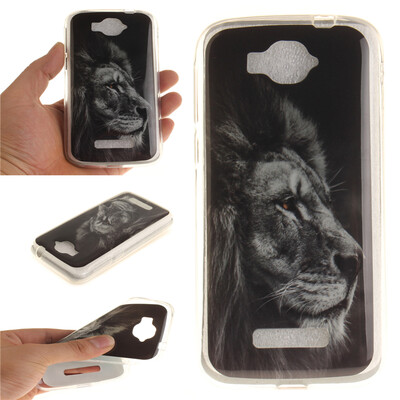 

Black lion Pattern Soft Thin TPU Rubber Silicone Gel Case Cover for Alcatel One Touch Pop C7