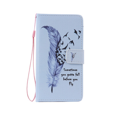 

Blue Feather Design Кожа PU откидной крышки Кошелек Карты Держатель чехол для LG LS770