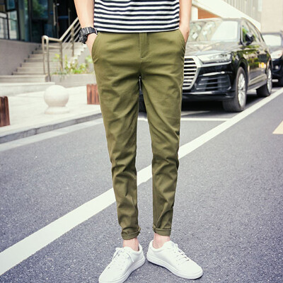 

Law Kun Men's Casual Pants Korean Simple Simple Color Casual Pants A088-K199 Army Green 36