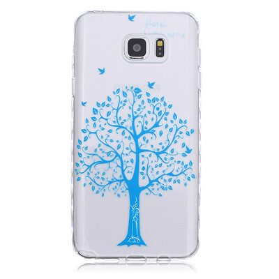 

Blue tree Pattern Soft Thin TPU Rubber Silicone Gel Case Cover for SAMSUNG GALAXY Note 5