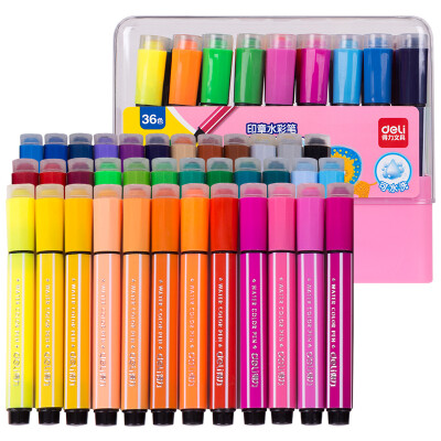 

Deli 70655 large capacity seal washable color pen 36 color