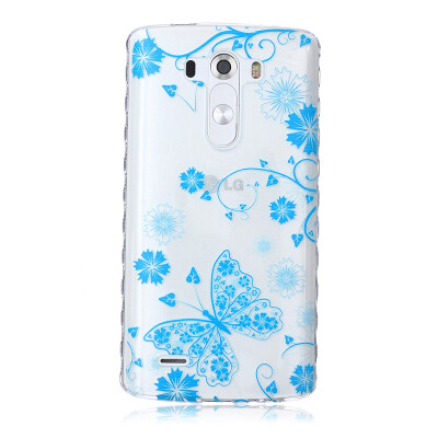 

Blue butterfly Pattern Soft Thin TPU Rubber Silicone Gel Case Cover for LG G3