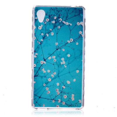 

Plum blossom Pattern Soft Thin TPU Rubber Silicone Gel Case Cover for SONY Xperia M4 Aqua