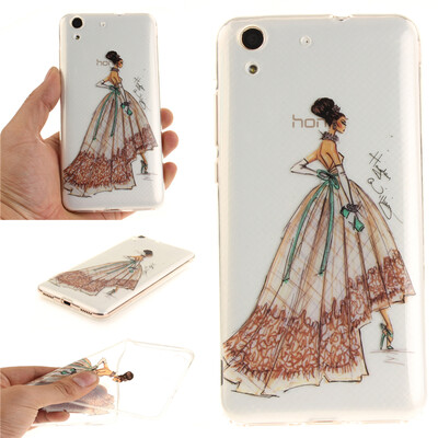 

Hand-painted dress Pattern Soft Thin TPU Rubber Silicone Gel Case Cover for HUAWEI Honor 5AY6 II