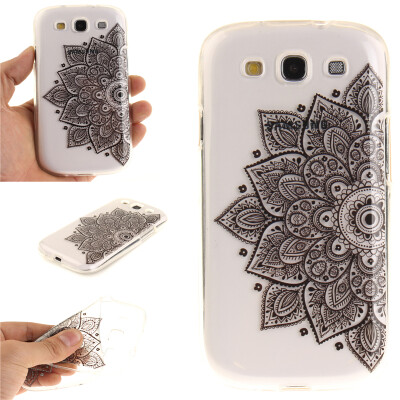 

Black half flower Pattern Soft Thin TPU Rubber Silicone Gel Case Cover for SAMSUNG Galaxy S3 I9300