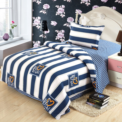 

Fir Bedding Home Textiles Cotton Bed Three-piece Student Dormitory Single Bed Sheets Sleeve Pillow Love Blue 12m Bed