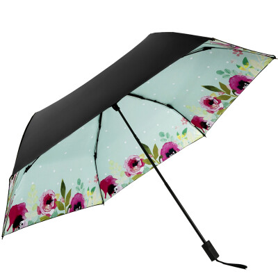 

Jingdong supermarket] Paradise umbrella (UPF50 +) hit the black rubber carbon fiber three fold ultra-light sun umbrella sunny umbrella 31816E figure red