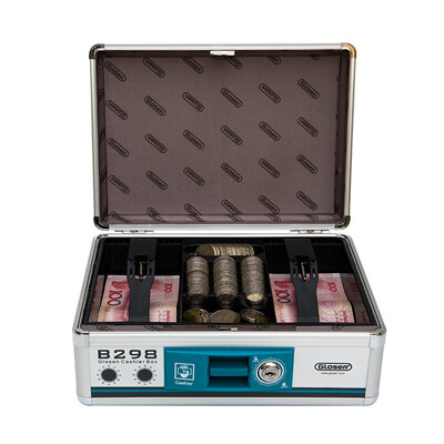 

Jinlongxing Glosen B298 aluminum alloy supermarket cashier box bank cash box home cash box with a safe&durable