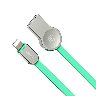 

(Baseus) Кабель для зарядки данных сплава цинка для зарядного кабеля Apple 6 / iphone6 ​​/ 6s / 5s / 7 USB зарядное устройство для мобильного телефона 1 м хром-оболочка + светло-синяя линия