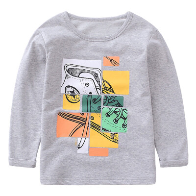 

Parents (KIDS MAM & DAD) children's round neck long sleeve T-shirt boy printing primer shirt boy shirt 52894 light gray 140